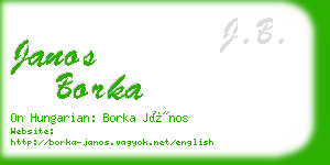 janos borka business card